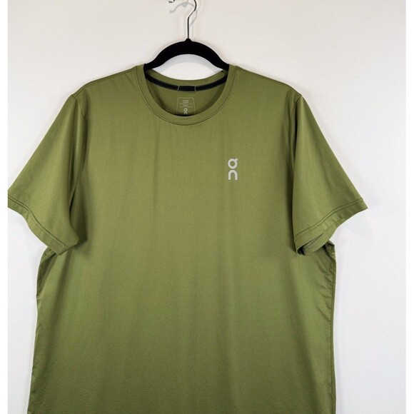 On Running Mens Shirt Green Core T Swiss Engineering Short Sleeve Stretch Large - Picture 7 of 12